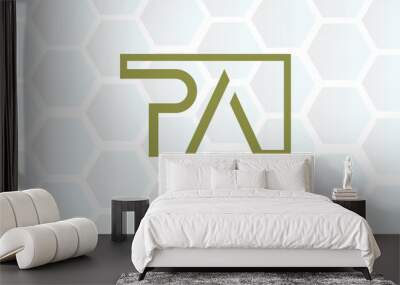 PA, AP, P, A Abstract Letters Logo Monogram Wall mural