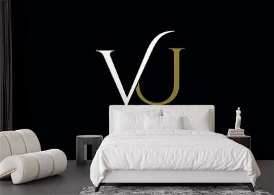 VU, UV, V, U Abstract Letters Logo Monogram Wall mural