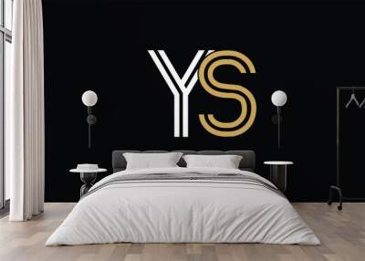 YS, SY, Y, S Abstract Letters Logo Monogram Wall mural