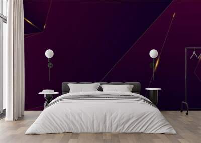 Purple Luxury Gold Background. 3D Abstract Polygonal Shiny Cover. Wall mural