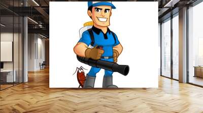 Worker with equipment pest extermination Wall mural