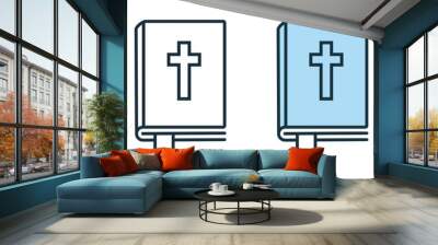 Christian bible icon vector, bible symbol in line style, book vector different style vector illustration. Wall mural