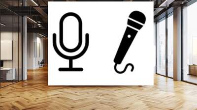 Microphone Icons set. variant microphone icon. Karaoke mic. Podcast microphone. web and mobile icons. vector illustration Wall mural