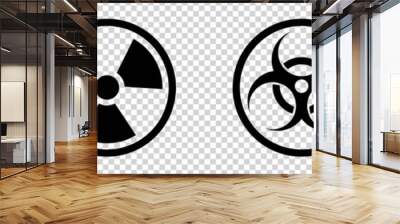 nuclear Radiation chemical biological icon set, Toxic sign, Biohazard symbol, Vector illustration Wall mural