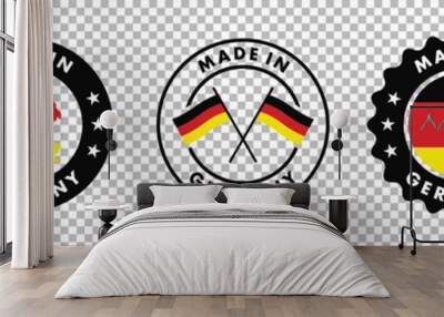 set of made in the germany labels, made in the germany logo, germany flag , germany product emblem, Vector illustration.	 Wall mural