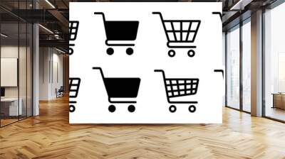 	
Shopping cart icon set, Full and empty shopping cart symbol, shop and sale, vector illustration Wall mural