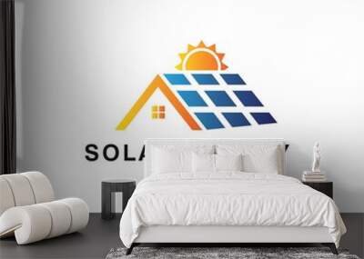 solar energy logo design template, vector icon Illustration Wall mural