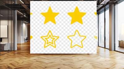 Star icon set. Different shape stars collection. vector illustration Wall mural