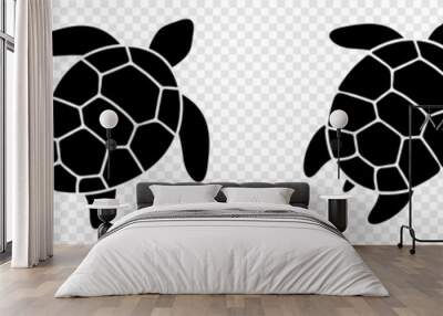 Turtle marine animal icon. Sea turtle silhouette. vector illustration Wall mural