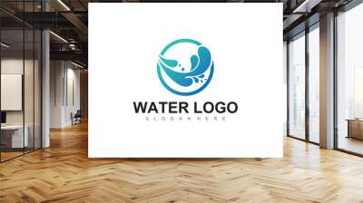 water splash logo, vector icon Illustration Wall mural