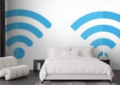 Wireless and wifi icon set. Internet access Connection. Wi-fi signal various shapes symbol. Vector illustration. Wall mural