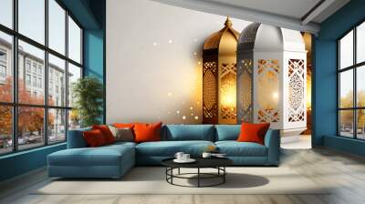 3d ramadan kareem lanterns religion islamic background Wall mural