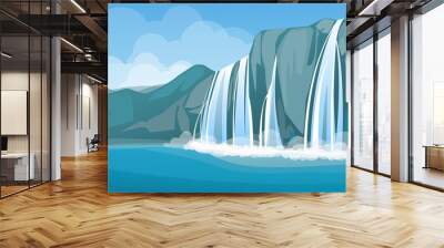 landscape with a waterfall Wall mural