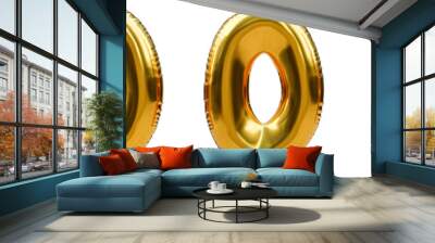 Thank you 100 000 followers creative concept.100.000 networking likes. 100k subscribes shining golden sign. glossy metallic balloon isolated graphic design template. 3d illustration, 3d render Wall mural