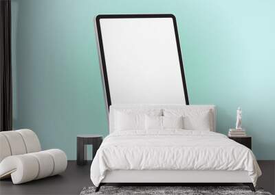 Black 3D realistic tablet PC mockup frame with angle blank screen. Wall mural