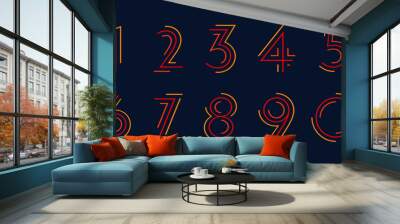 Number set vector font alphabet, modern dynamic flat design with brilliant colorful for your unique elements design ; logo, corporate identity, application, creative poster & more  Wall mural