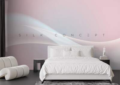 Pink and rose colored premium fashionable abstract background with shiny lines, flowing waves and random geometric shapes. Modern elegant for poster, banner, wallpaper and exclusive design concepts. Wall mural