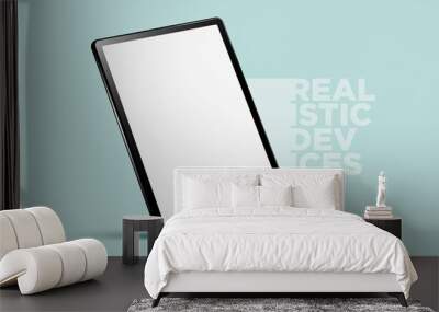 Realistic vertical black tablet pc pad computer mockups vector EPS. Wall mural