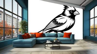 Cardinal silhouette vector illustration Wall mural