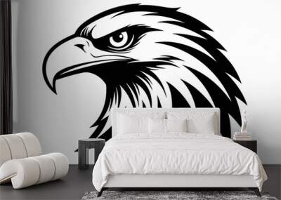 Eagle head silhouette vector illustration, head stylized logo Wall mural