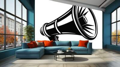 Hand Holding megaphone silhouette vector icon, Announcing hand mike illustration on white background Wall mural