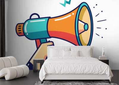 Hand Holding megaphone vector icon, Announcing hand mike illustration on white background Wall mural