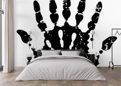 Human grunge hand print vector illustration Wall mural