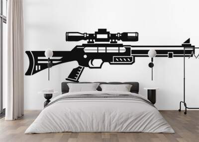 Hunting gun silhouette vector illustration Wall mural