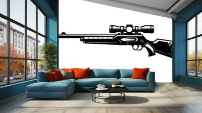 Hunting gun silhouette vector illustration Wall mural