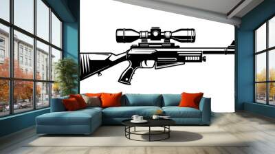 Hunting gun silhouette vector illustration Wall mural