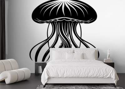 Jellyfish silhouette vector illustration Wall mural