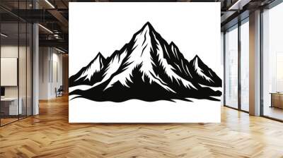 Mountain silhouette vector illustration, mountain icon graphics Wall mural