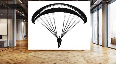 Paragliding silhouette vector illustration Wall mural