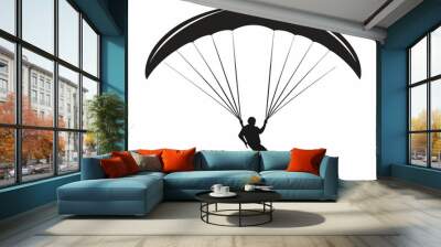 Paragliding silhouette vector illustration Wall mural