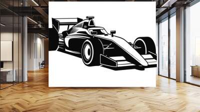 Racing Car silhouette vector, Formula 1 car illustration Wall mural