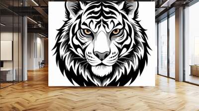 tiger head silhouette vector illustration mascot logo Wall mural