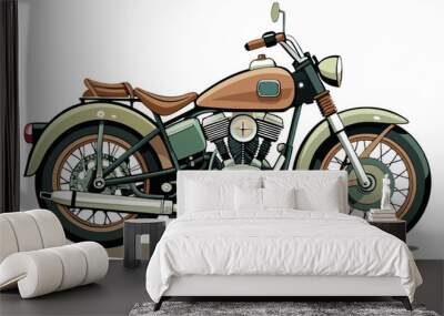 vintage harley davidson motorcycle vector illustration Wall mural