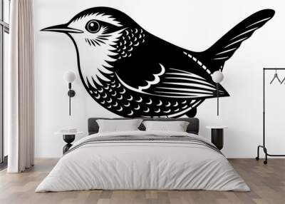 wren silhouette vector illustration Wall mural