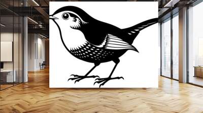 wren silhouette vector illustration Wall mural