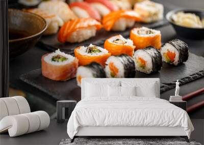 delicious sushi rolls Wall mural