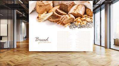 Different types of bread Wall mural