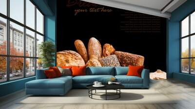 Different types of bread Wall mural