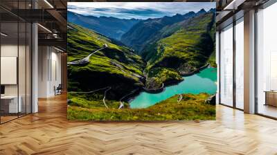 Pasterze Glacier Lake With Hydropower Dam In National Park Hohe Tauern With Großglockner High Alpine Road In Austria Wall mural