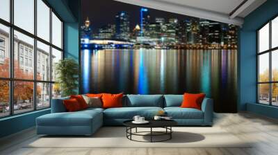 Ultra Wide Vancouver Night Skyline, Canada Panorama Wall mural