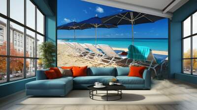 five sunbeds Wall mural