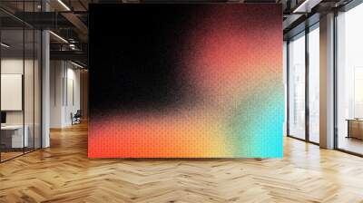 Colorful halftone gradient background for background and decoration, beautiful grainy gradient texture background, black grainy gradient computer wallpaper Wall mural