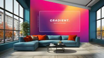 Colorful fluid gradient mesh background template copy space. Dynamic colour gradation with frame or screen backdrop design for poster, banner, landing page, magazine, cover, or presentation. Wall mural