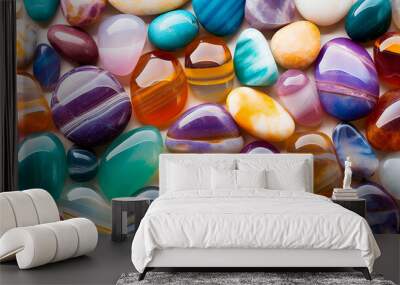 Many beautiful colorful crystal stones Wall mural