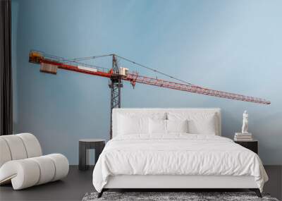 Tower crane with blue sky background Wall mural