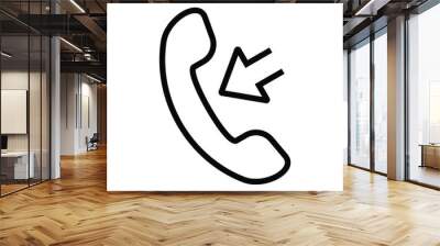 Incoming call vector icon linear style Wall mural